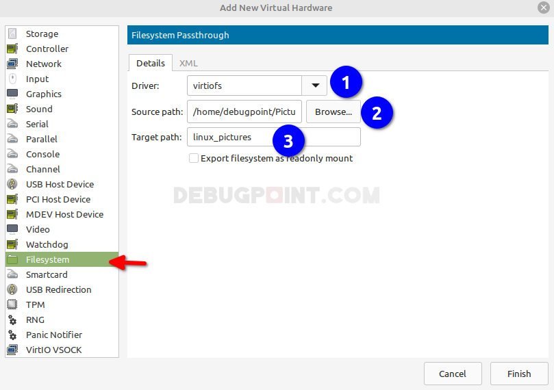 Add a file system mount for windows